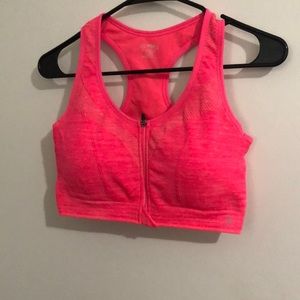 Zip up sports bra